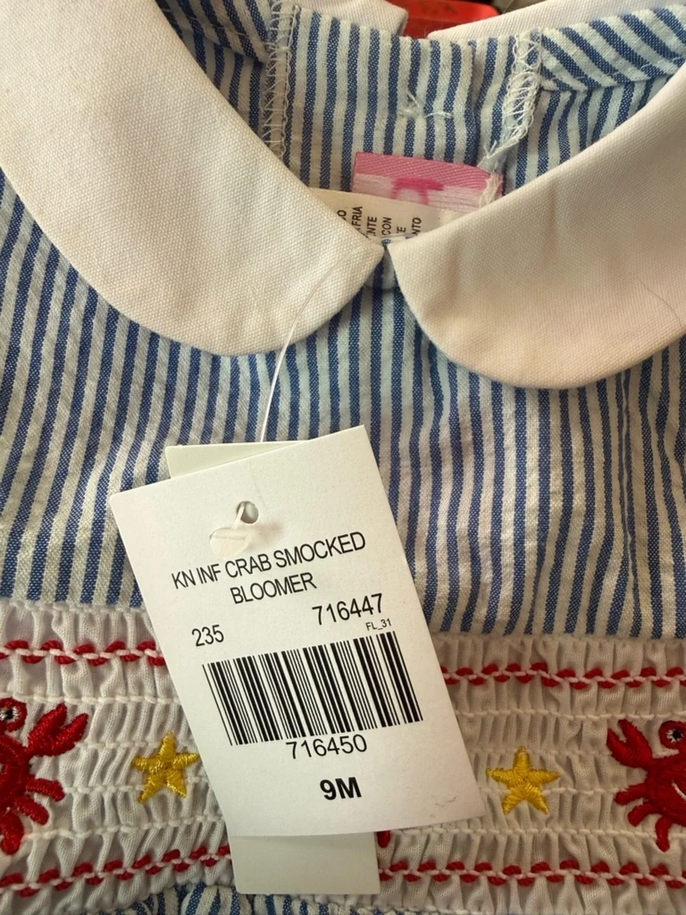 NWT Goodlad Smocked Crab Diaper Set